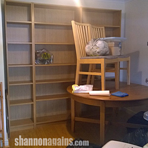 An empty bookcase is a lonely looking thing