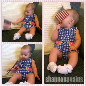 Baby with American flag