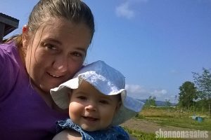 Mummy and baby on the farm