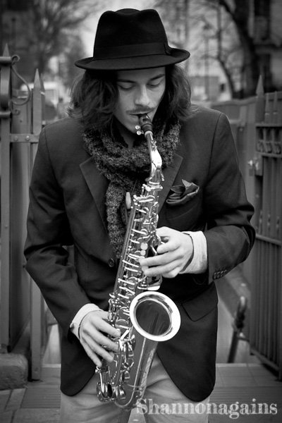 Saxophone street performer, Portobello Road, Street Photography