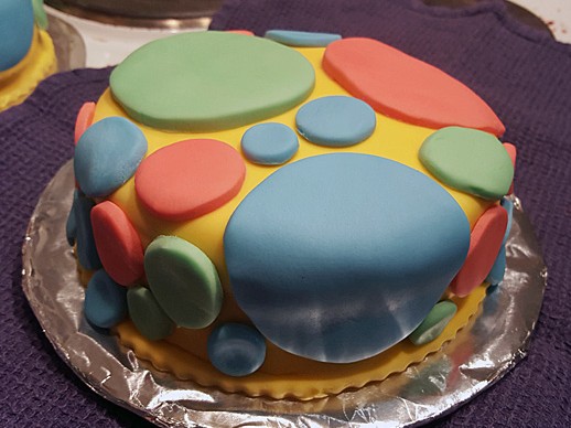 Mr Tumble's spotty birthday cake