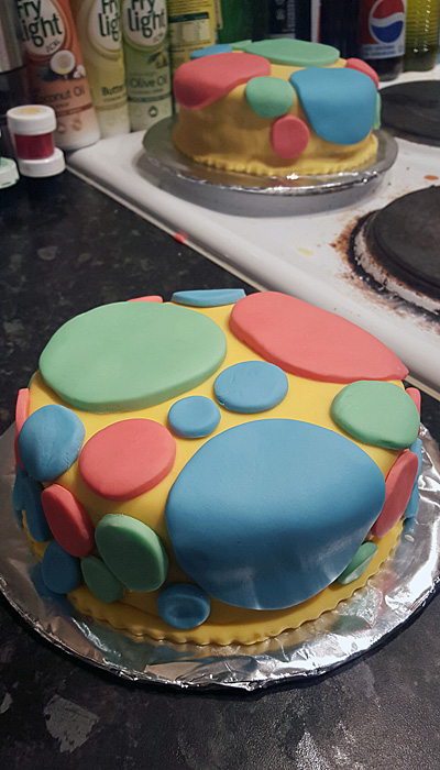 Mr Tumble's spotty birthday cake