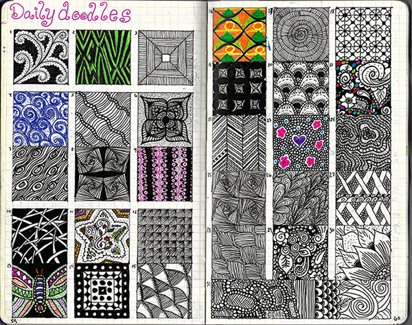 Peek inside my sketchbooks: zentangles and mandalas