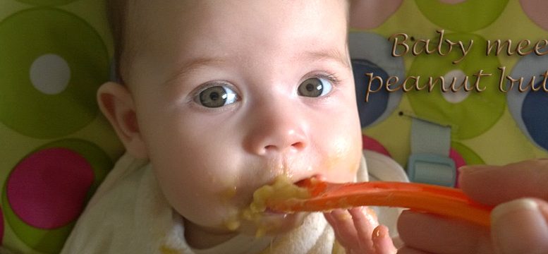 Baby meets peanut butter